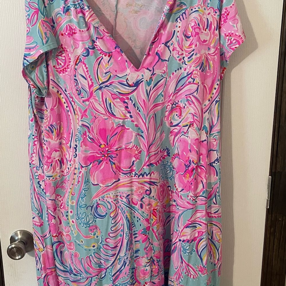 Lilly Pulitzer Pink and Blue Sophiletta Dress